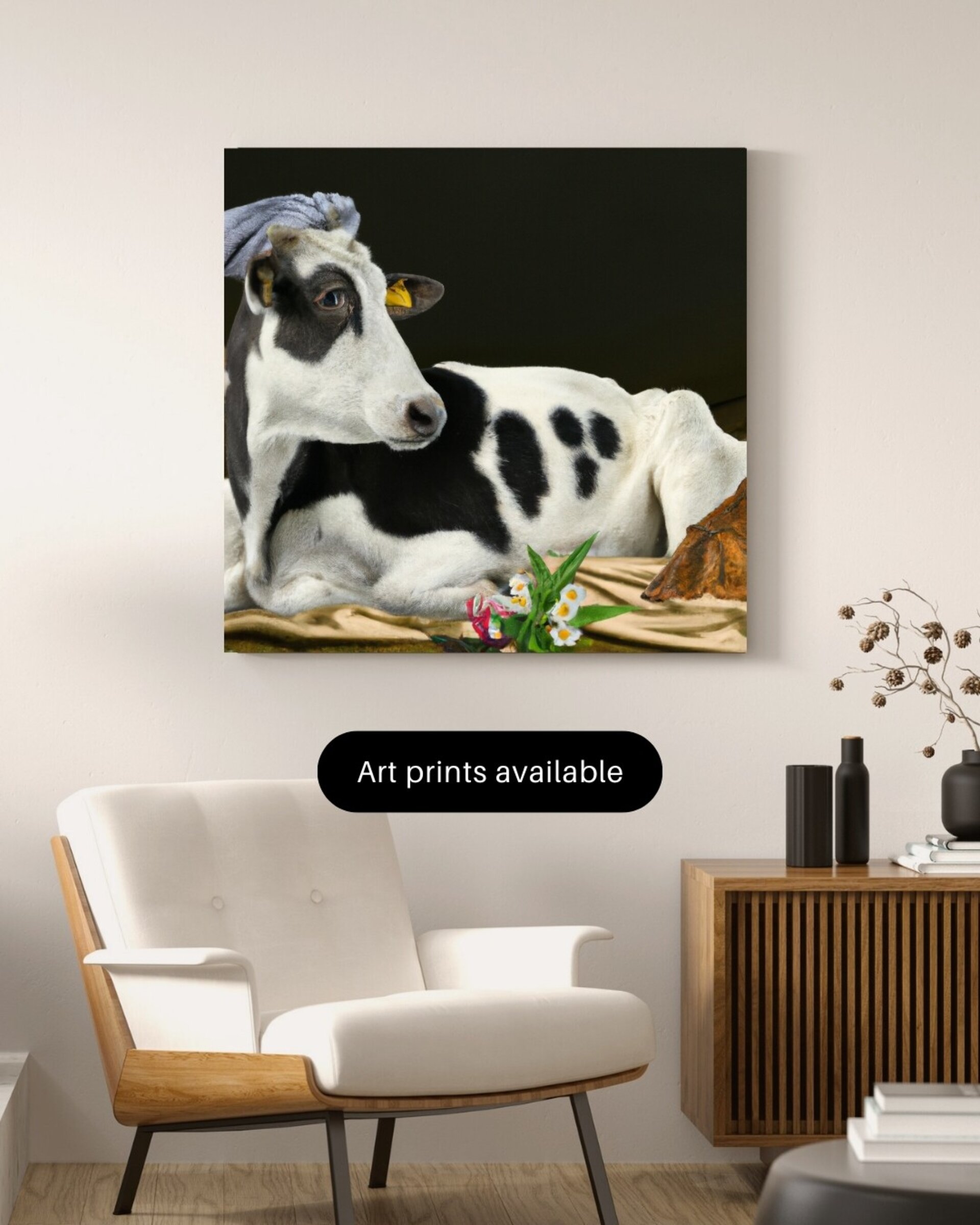 Vaca recién duchada - Arte surrealista - 2