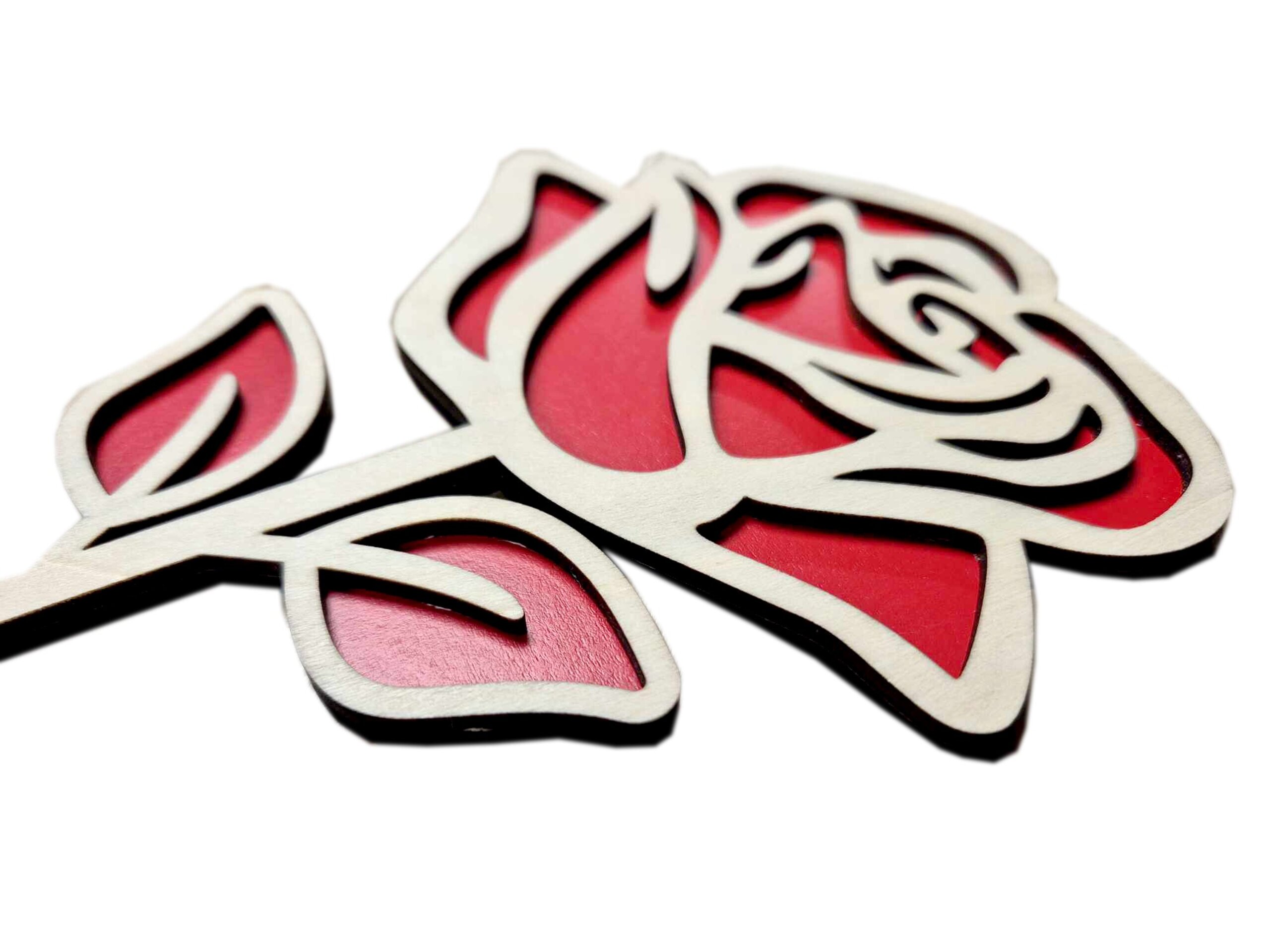 Rosa de Madera con Nombre Personalizado y Pintada de Forma Artesanal - 2